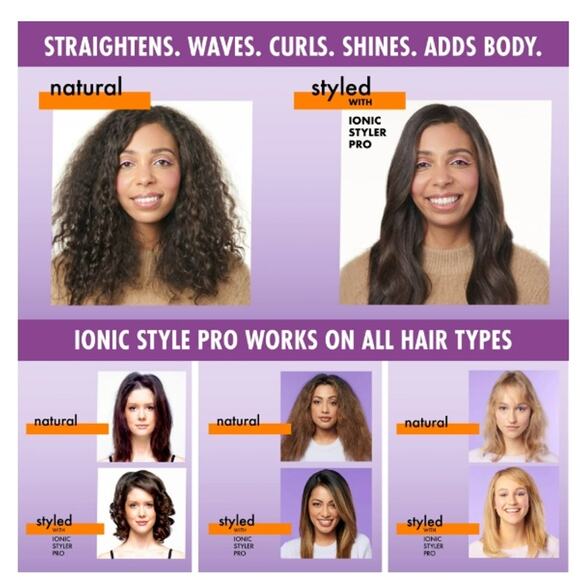 InStyler Ionic Pro Hair Straightener Flat Iron Hair Dryer Brush Curling Iron NWT - Picture 4 of 6